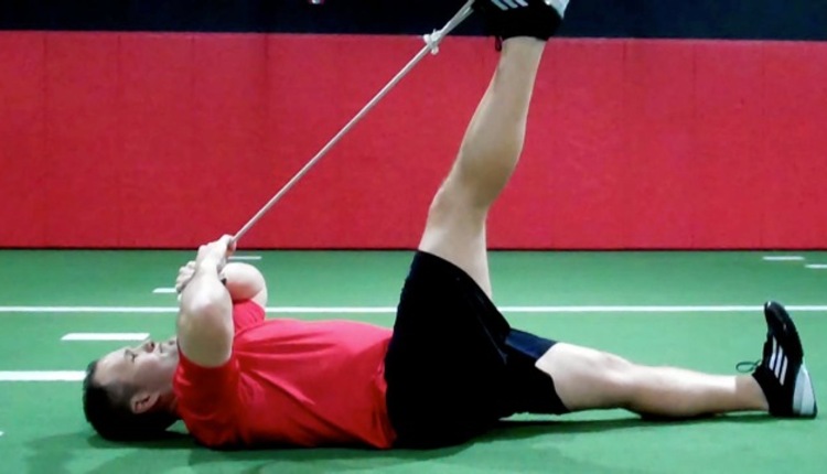 Rope straight knee HS stretch