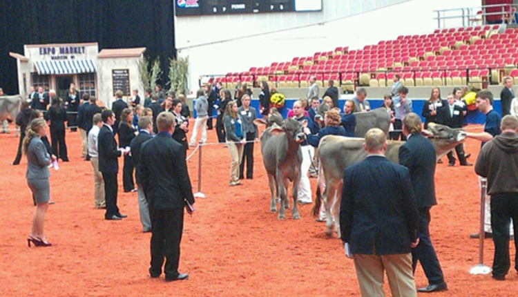 students judging at World Dairy Expo