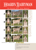 Hoard's Dairyman January 10, 2012 cover image with Brown Swiss class