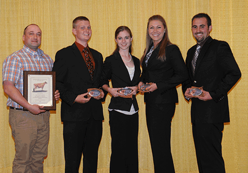 Kevin Ziemba with his dairy judging team that will compete at the 2013 World Dairy Expo collegiate dairy judging contest