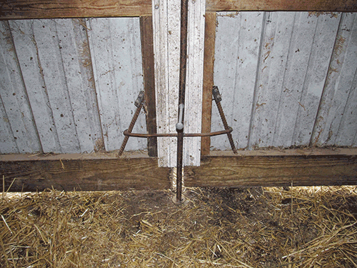 Simple welds secure sliding barn door