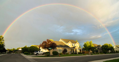 rainbow over home