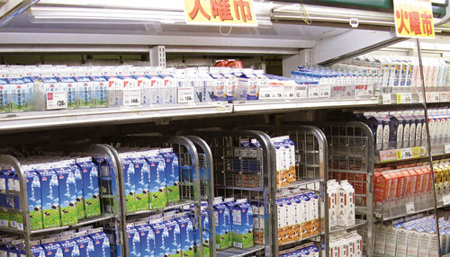 Japanese dairy case