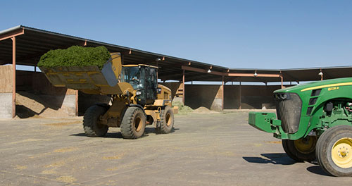 Loader tractor with silage