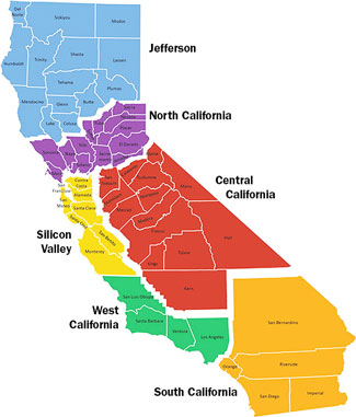 Six California states