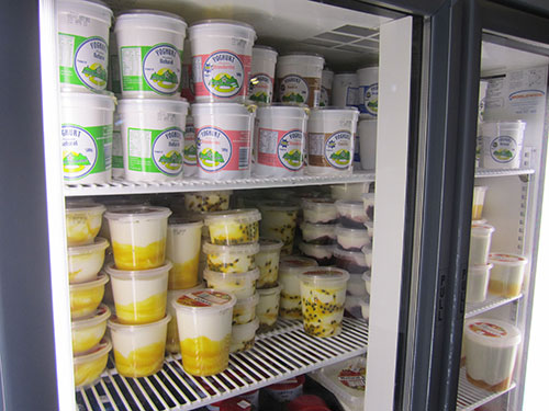yogurt on the shelf