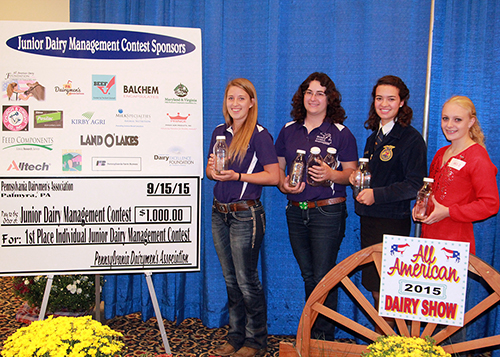 2015 Junior Dairy Management Contest Catagory winners