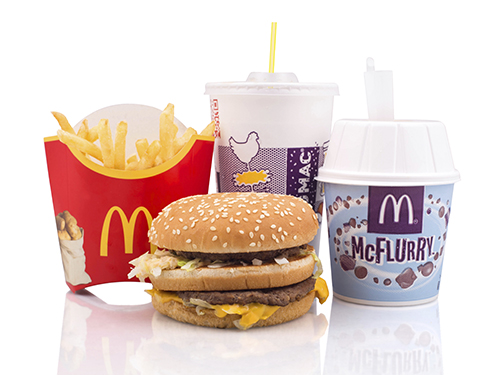 McDonalds cheeseburger and McFlurry