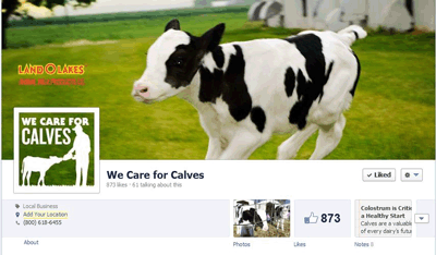 Land O'Lakes We Care for Calves facebook screen shot