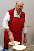 Steve Larson scooping ice cream