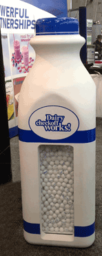 Dairy Management Inc's milk bottle pledge with milk drops