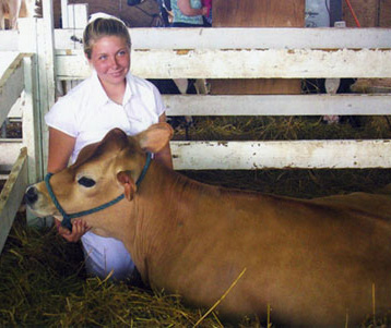 Girl with Jersey cow