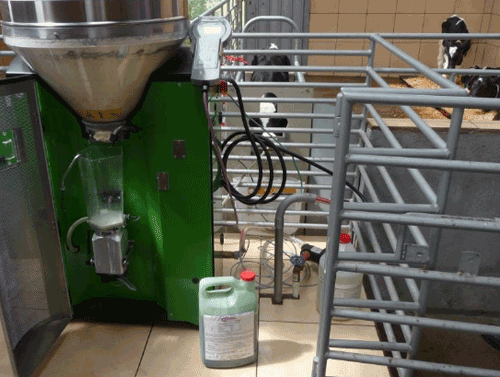 automated feeder with a liquid medicator for use with Celmanax