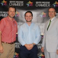  Caption: Jared Beville of Red River Brewing, Nick Oliver with EAP and Shreveport Chamber President, Dr. Tim Mangum